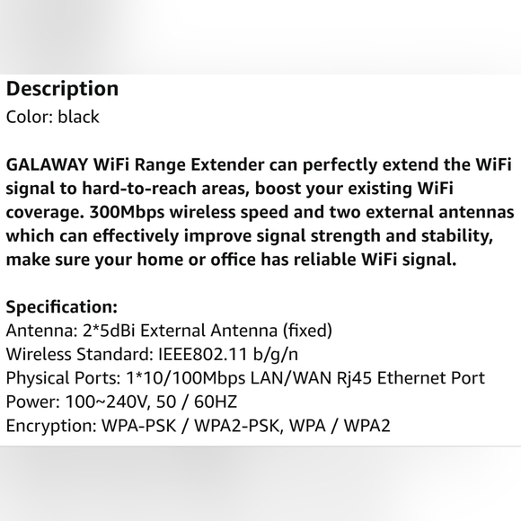 GALAWAY 300Mbps WiFi Range Extender WiFi Signal Booster with High Performance360 - Picture 10 of 14